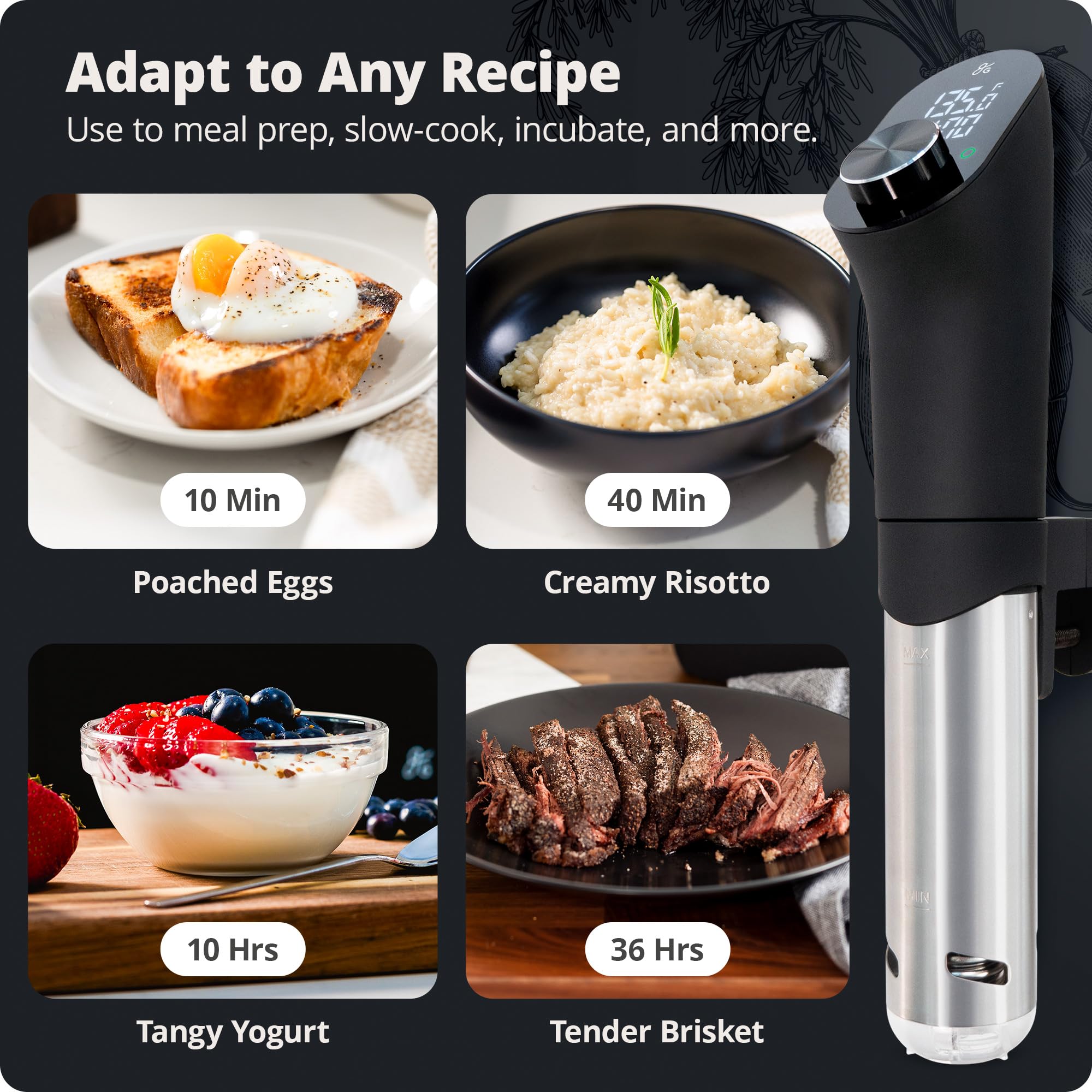 Greater Goods sous vide precision cooker removable cover is dishwasher-safe for easy cleaning
