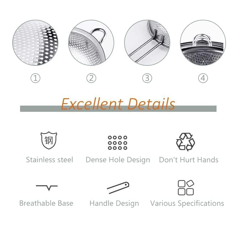 GreatLink stainless mesh colander basket with concave rim for efficient draining.
