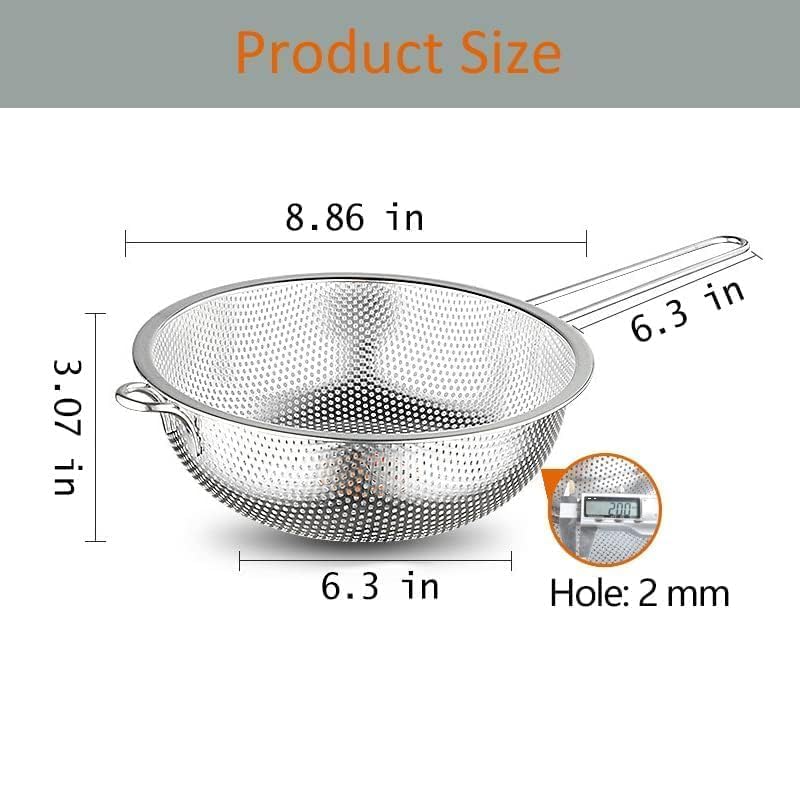 GreatLink 5-quart stainless steel mesh basket for sifting, rinsing, and steaming.