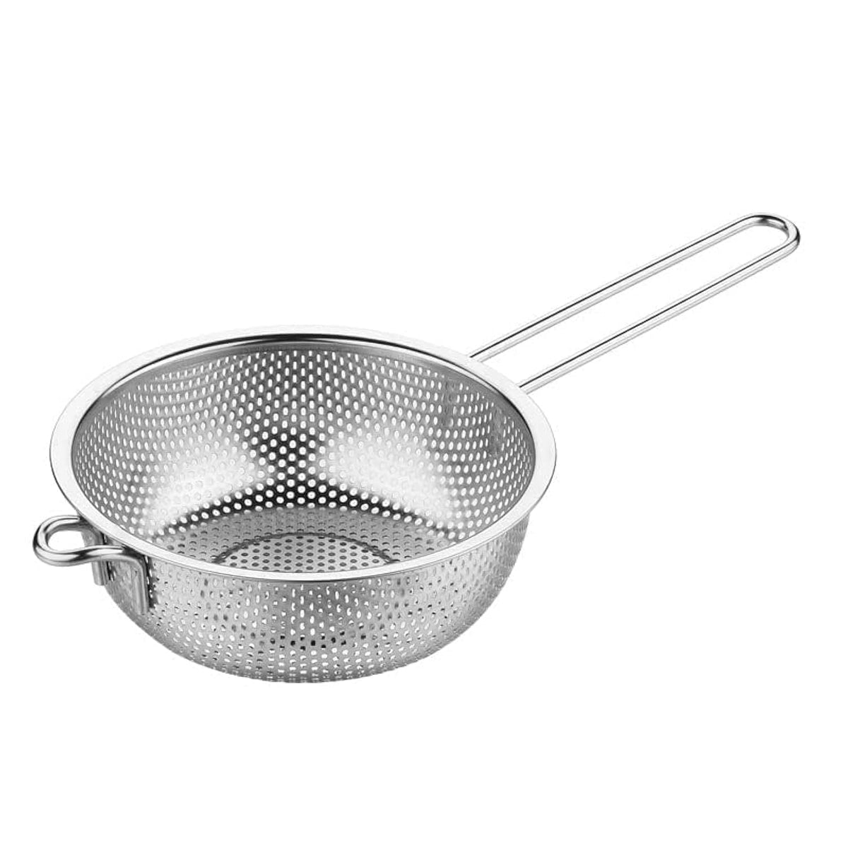 GreatLink stainless steel basin colander with handle, easy lifting while draining pasta.