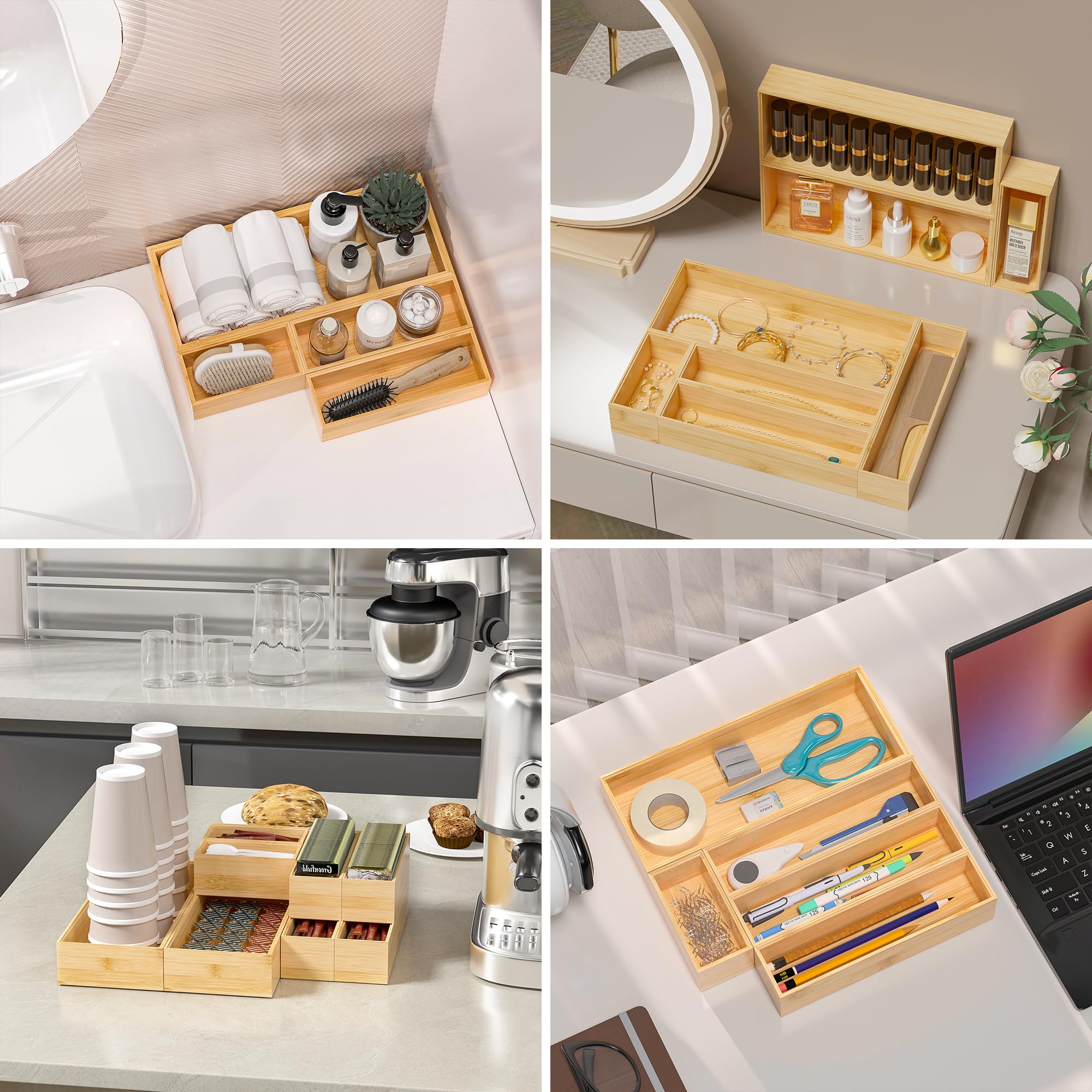 Greatseas multi-functional drawer tray, versatile for kitchen, vanity, or office supplies.