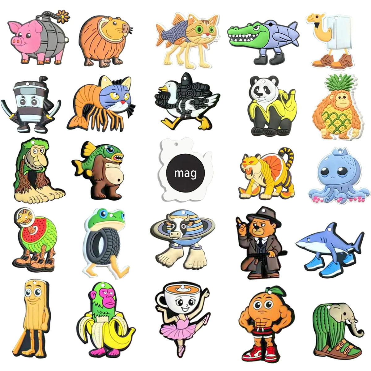 GREAWOD Italian Brainrot magnets on fridge with colorful characters for notes