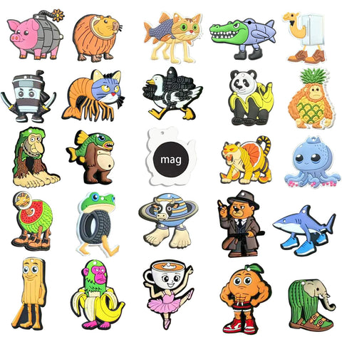 GREAWOD Italian Brainrot magnets on fridge with colorful characters for notes