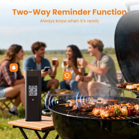 Grebilux IP67 waterproof probes withstand outdoor grilling splashes