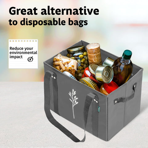 Green Bulldog Bags foldable-tote folds compactly for easy storage.