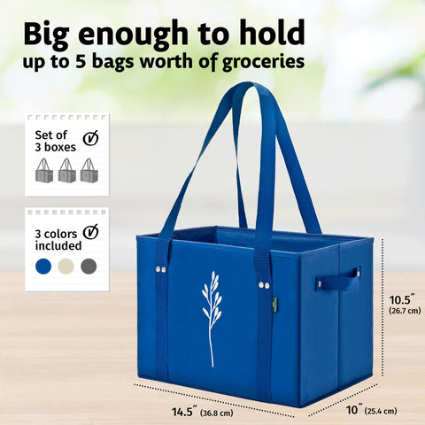 Green Bulldog Bags heavy-duty tote carrying groceries with confidence.