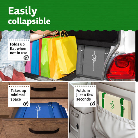 Green Bulldog Bags ideal for grocery, mall, and picnic shopping.
