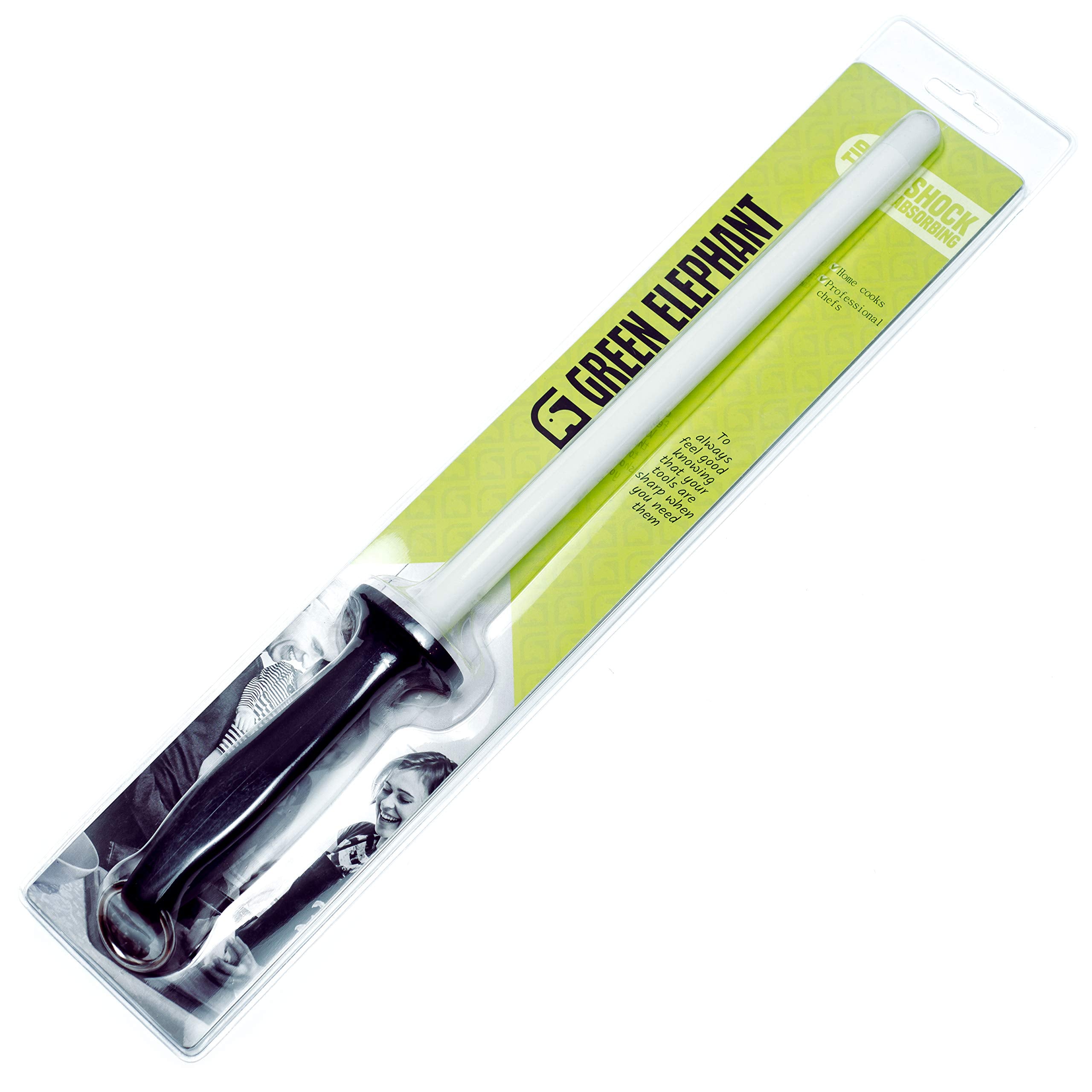 Green Elephant 11-inch ceramic sharpening rod for precise edge maintenance.