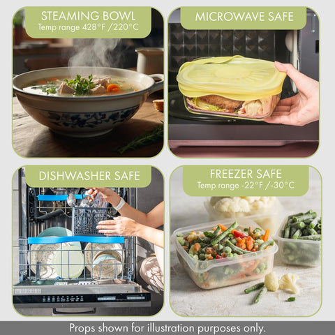 Green Hearth heat and cold resistant lids for versatile kitchen use