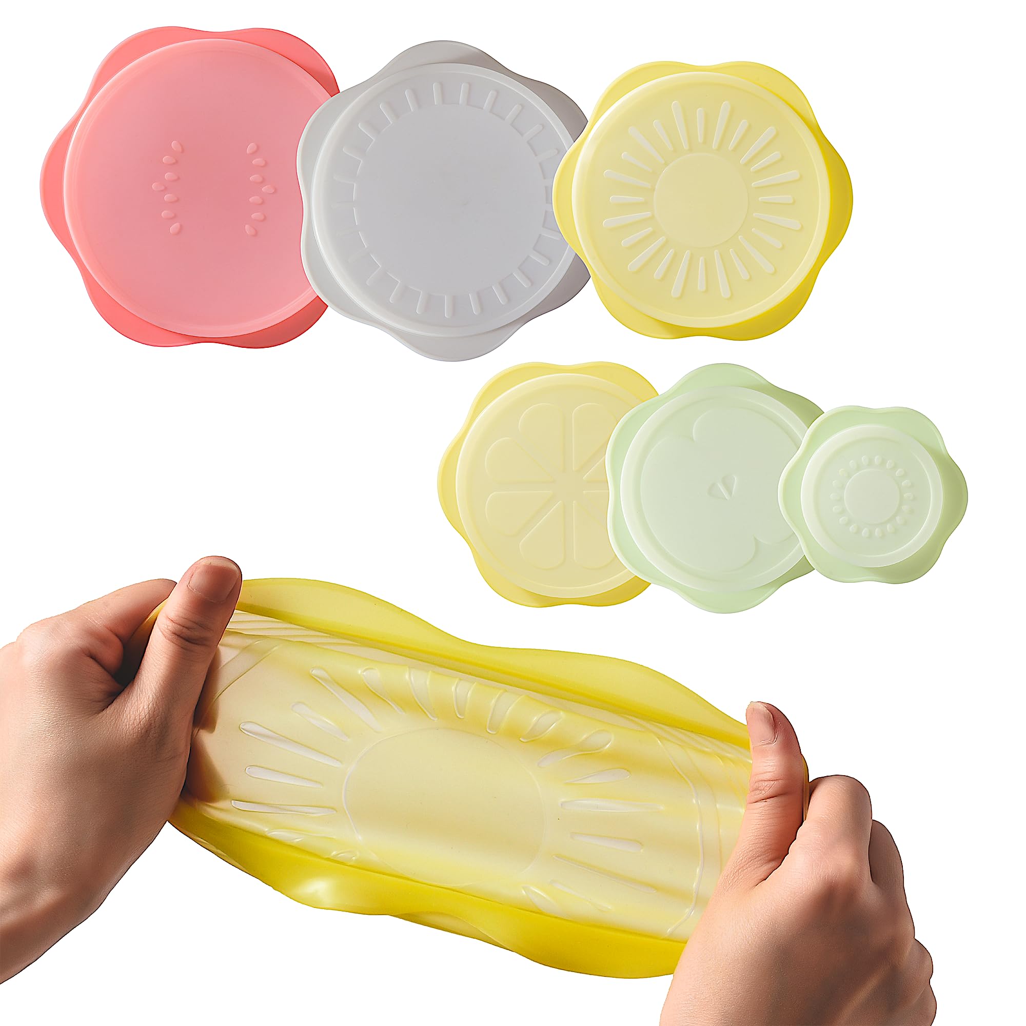 Green Hearth stretch lids six-piece set seals bowls and cups tightly for fresh leftovers