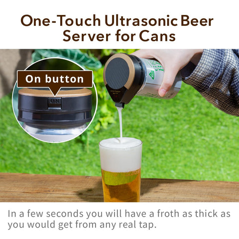 GREEN HOUSE dispenser pours beer into a glass with rich, creamy head