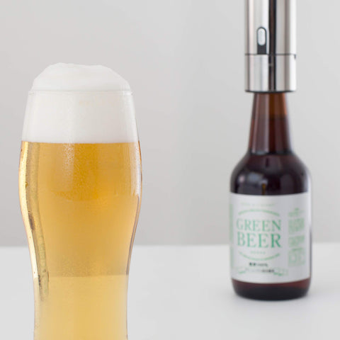 GREEN HOUSE Thick foam boosts perceived richness and mouthfeel for a premium beer moment.