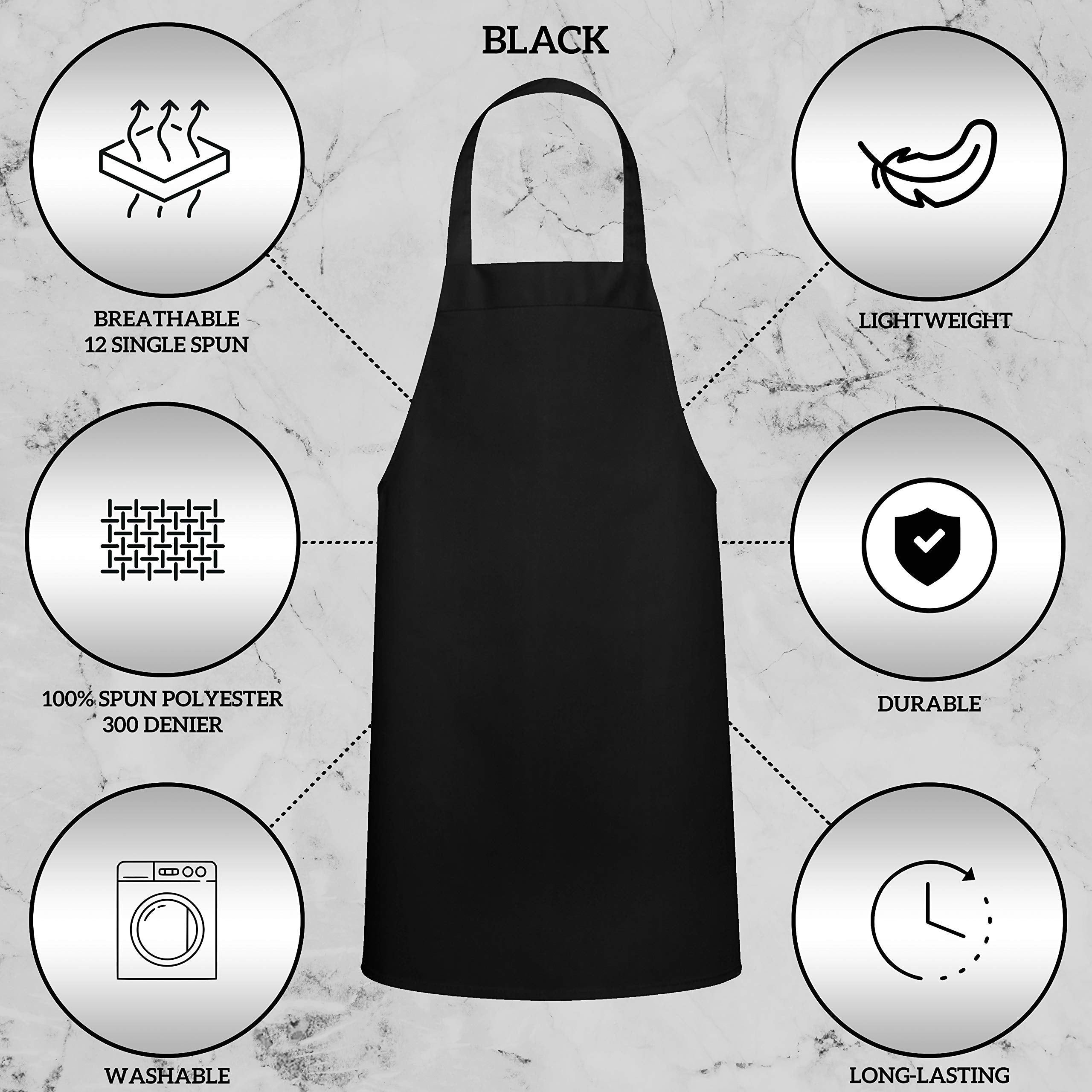 Green Lifestyle black apron with adjustable neck strap for versatile sizing