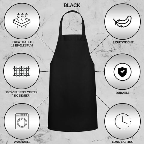 Green Lifestyle black apron with adjustable neck strap for versatile sizing