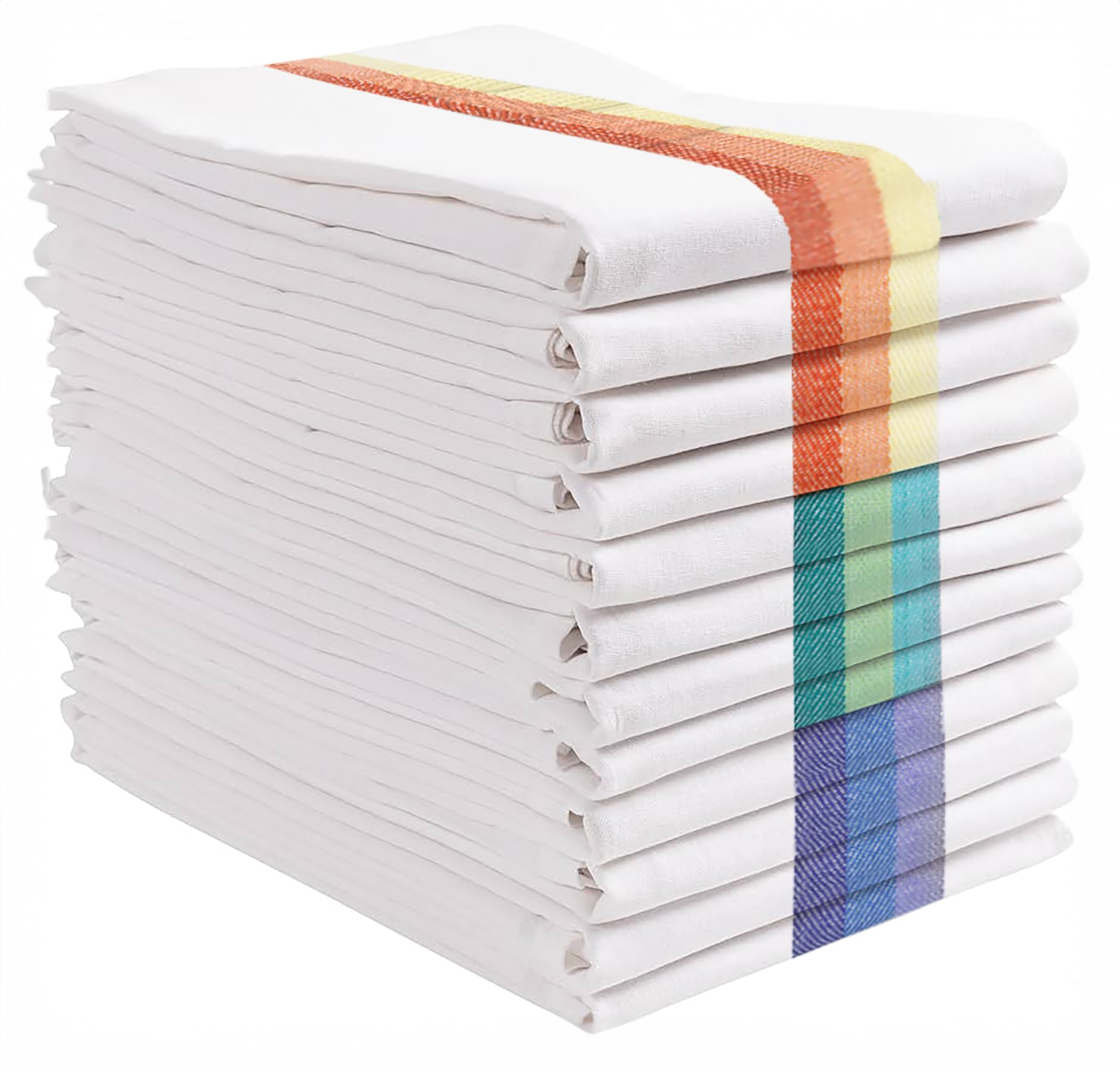 Green Lifestyle 12-set kitchen towels displayed on a rack ready for daily dish drying.