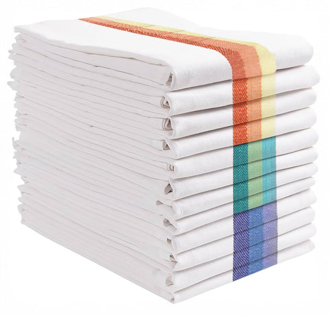 Green Lifestyle 12-set kitchen towels displayed on a rack ready for daily dish drying.