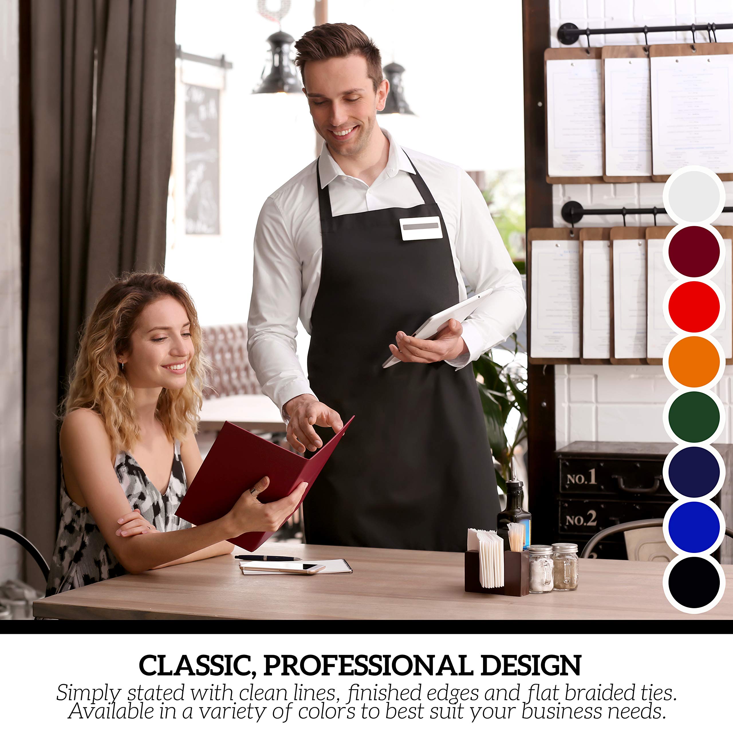 Green Lifestyle machine washable red apron in a kitchen environment.