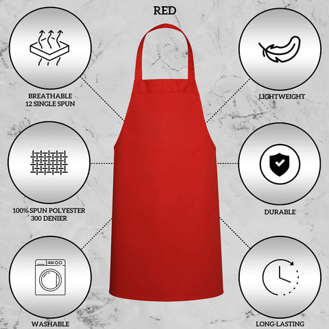 Green Lifestyle product shot of durable red bib apron fabric.