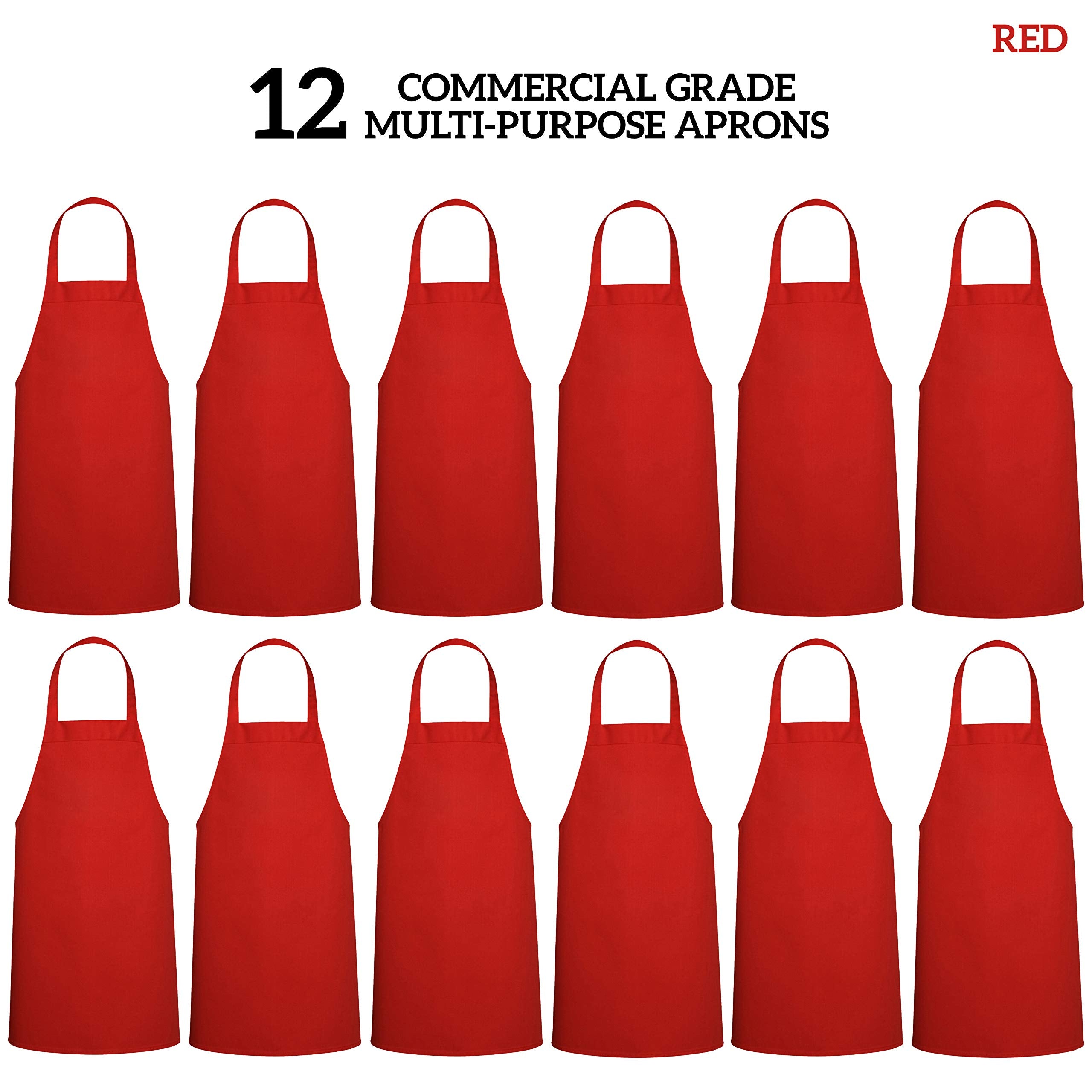 Green Lifestyle red apron without pockets flat view for prep sessions.