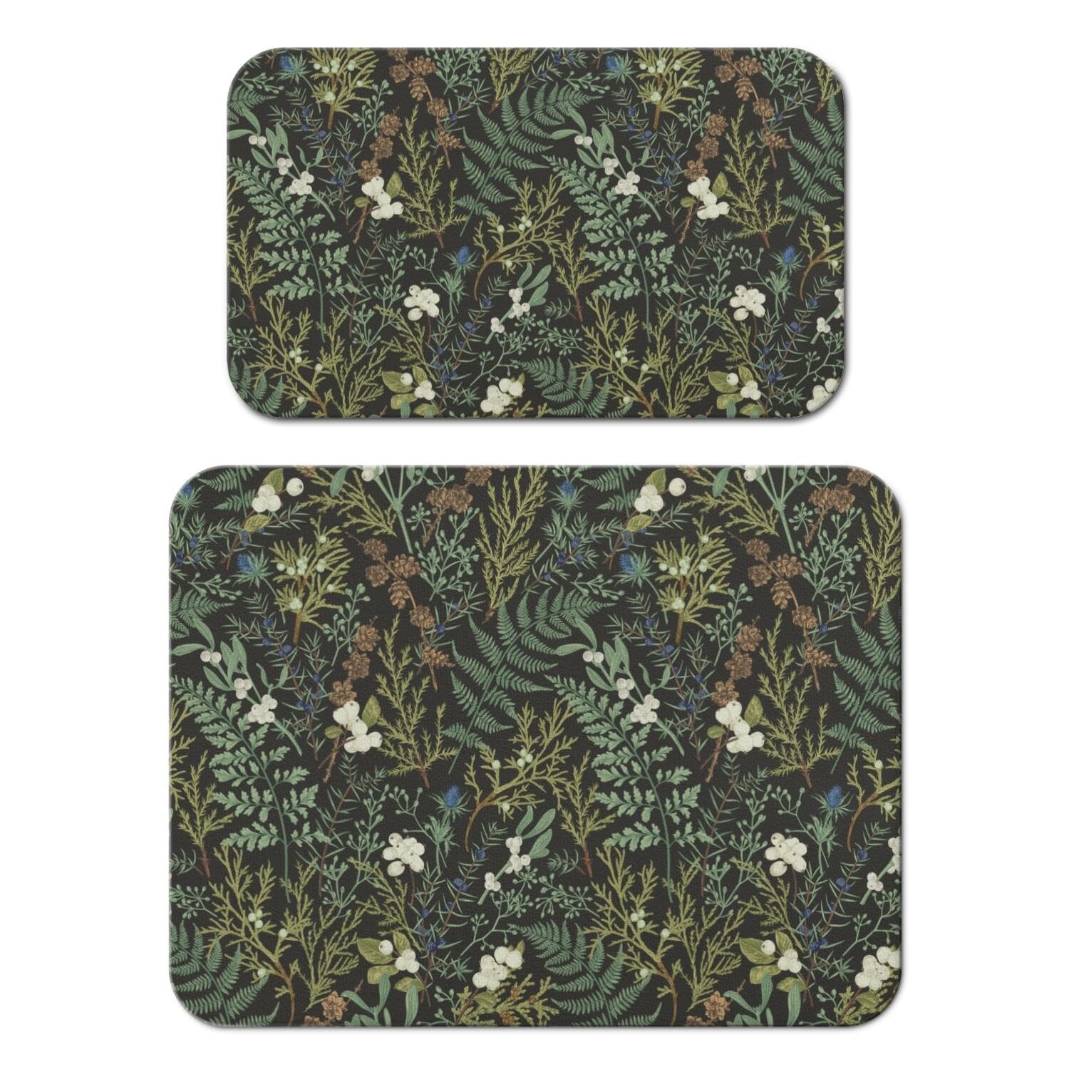 Green Plants dish-drying-mat 18x24 under-dish-rack keeps countertops organized and dry