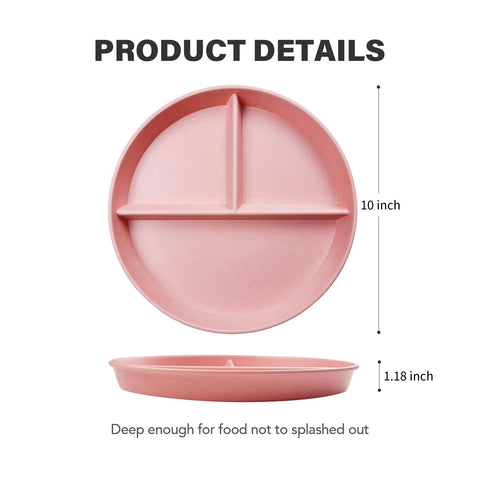 greenandlife 10 inch beige divided plate for portion control during everyday meals