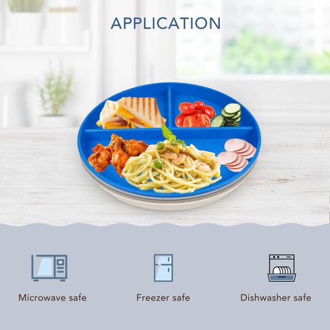 Greenandlife divided plate in grey demonstrates versatile family use.
