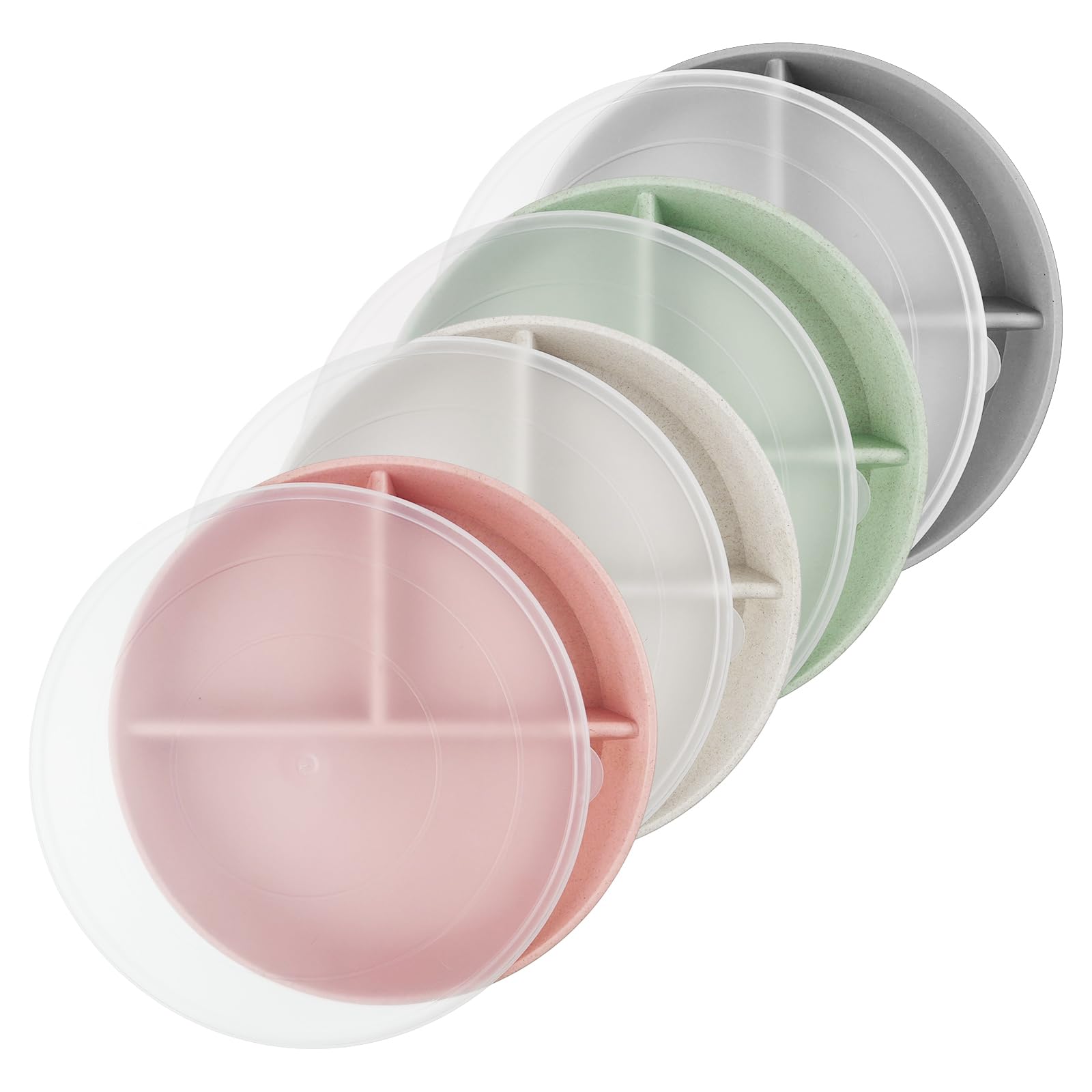 greenandlife 9-inch divided plate with lid for organized meals and leftovers