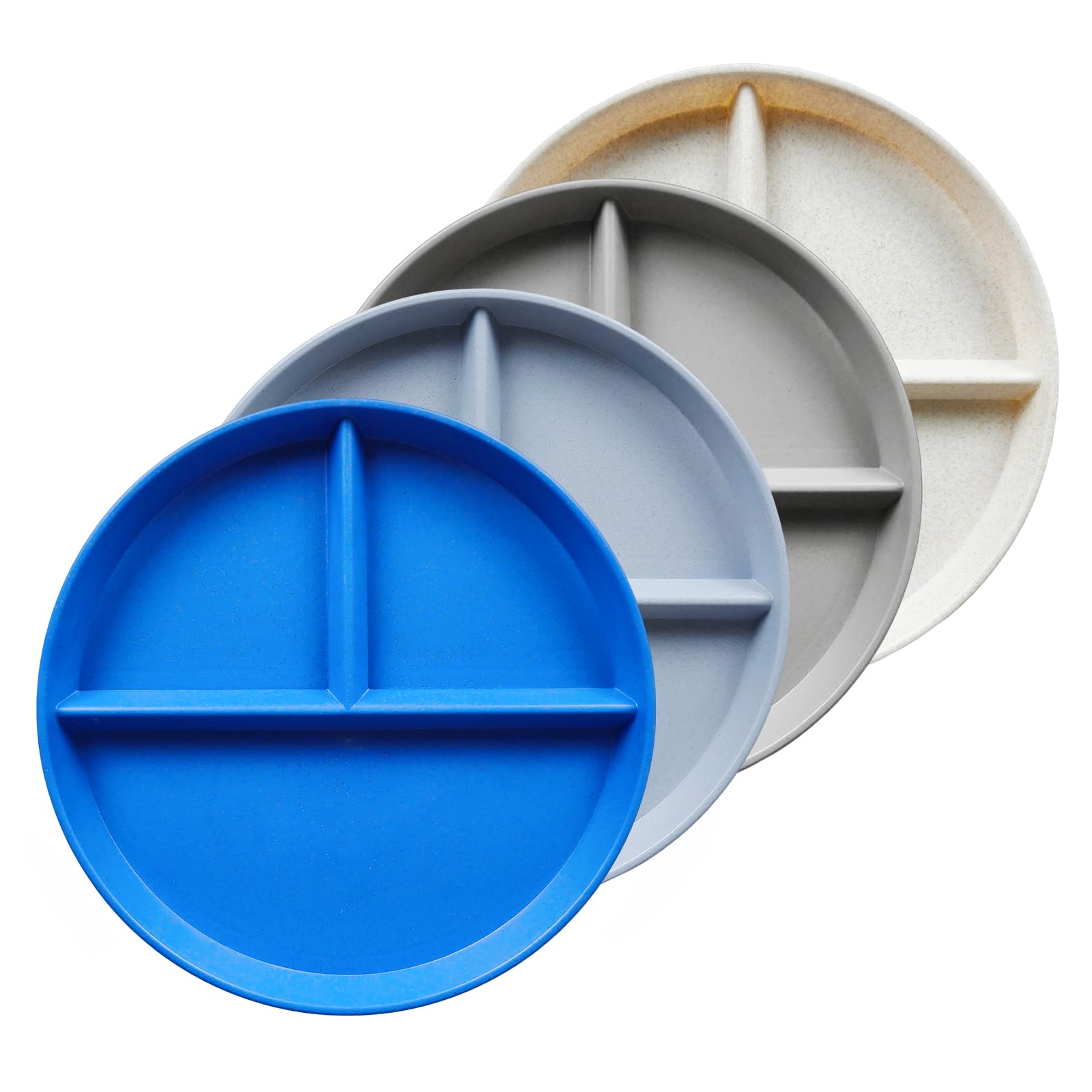 Greenandlife 9-inch divided plate in sapphire blue for organized meals.