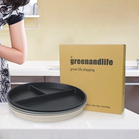 Greenandlife microwave-safe divided plate ready for quick reheating