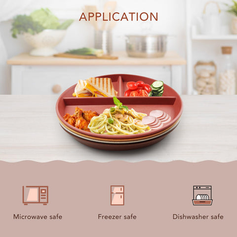 Greenandlife portion-control plate with three compartments for balanced meals