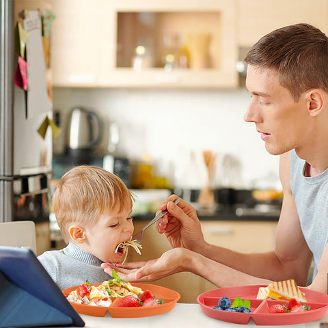 Greenandlife stackable plate stored neatly in cabinet or fridge for easy prep.