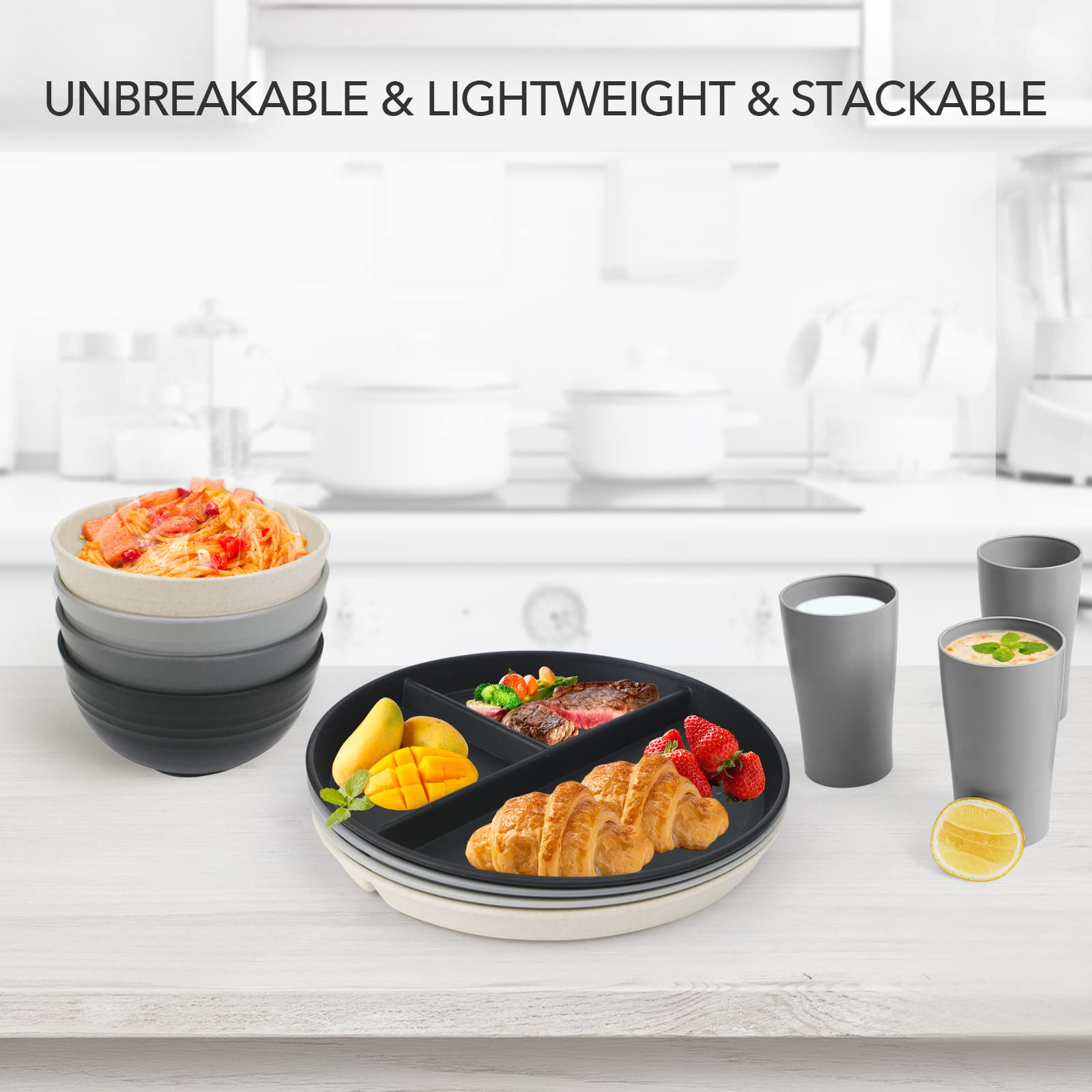 Greenandlife unbreakable divided plate highlighting durability for kids and outdoors