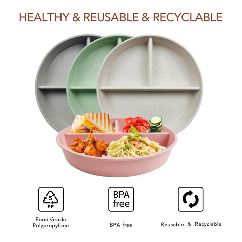 greenandlife unbreakable plate set in a kitchen for kids