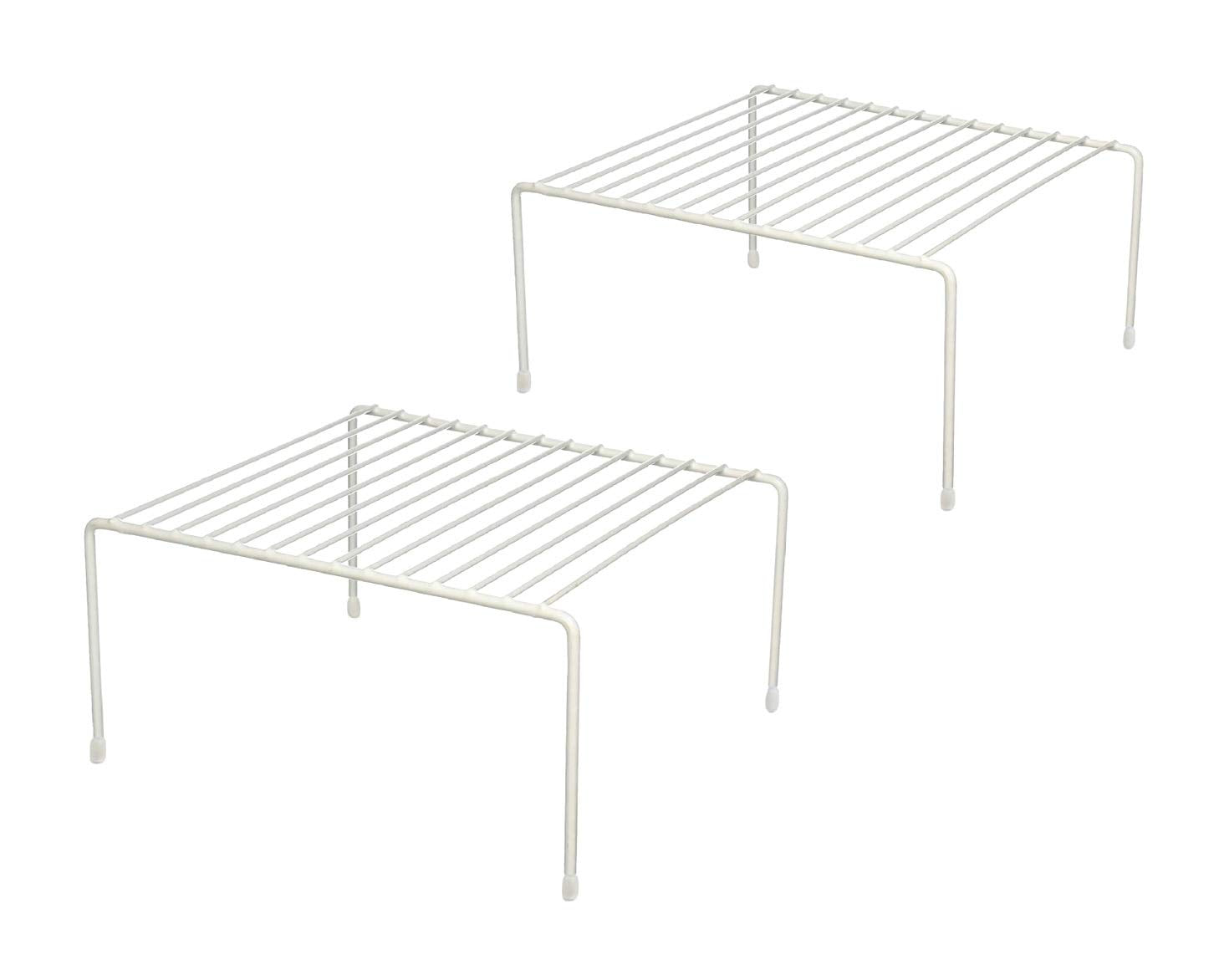 Greenbrier kitchen shelf organizer set 2, front view, boosts cabinet storage space.