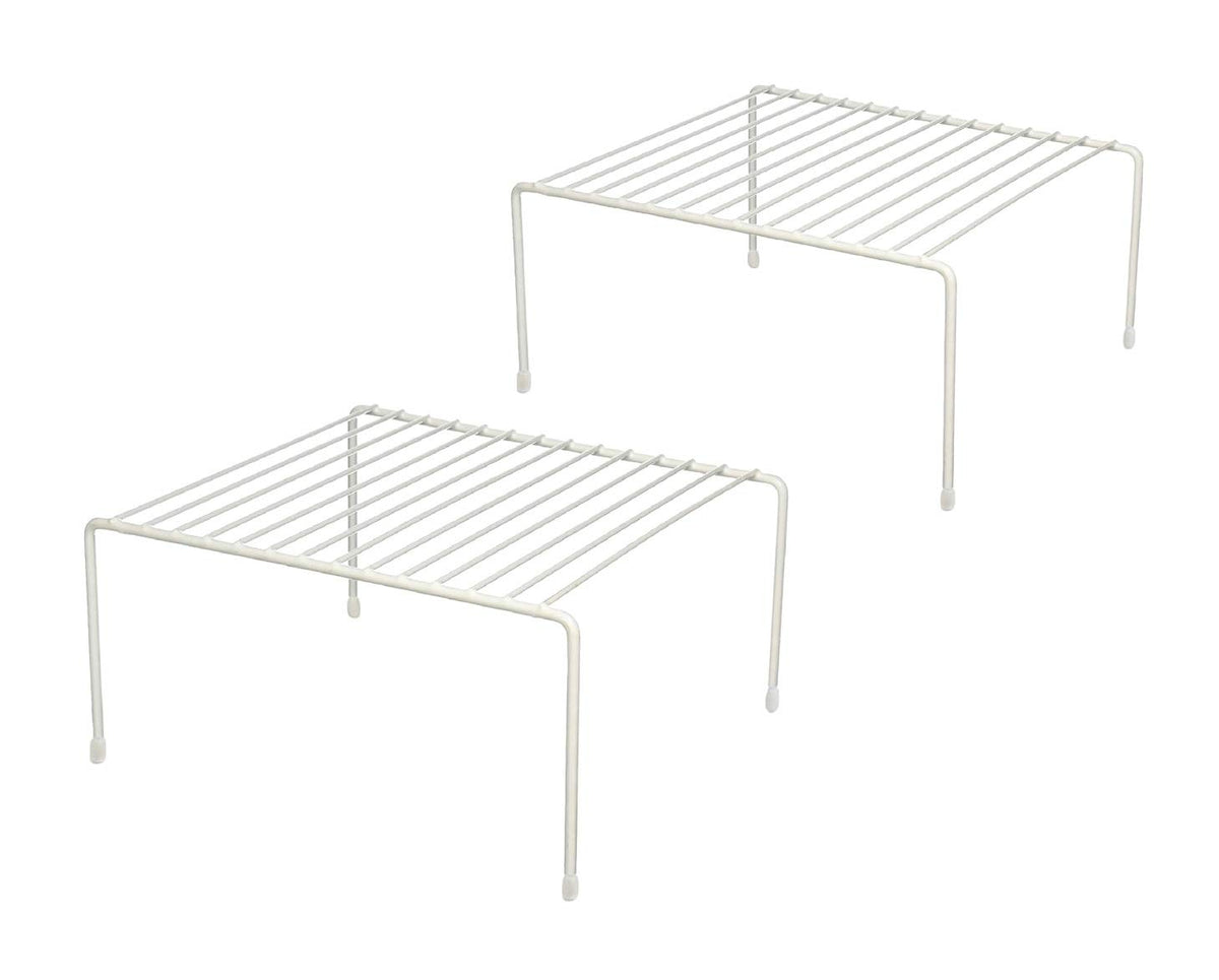 Greenbrier kitchen shelf organizer set 2, front view, boosts cabinet storage space.