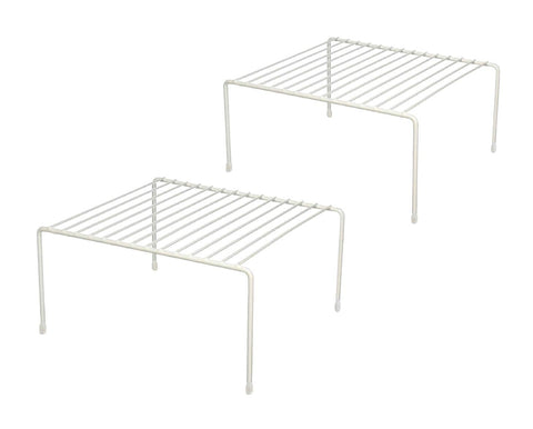 Greenbrier kitchen shelf organizer set 2, front view, boosts cabinet storage space.