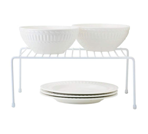 Greenbrier kitchen shelf organizer set 2, side view, easy to declutter pantries.