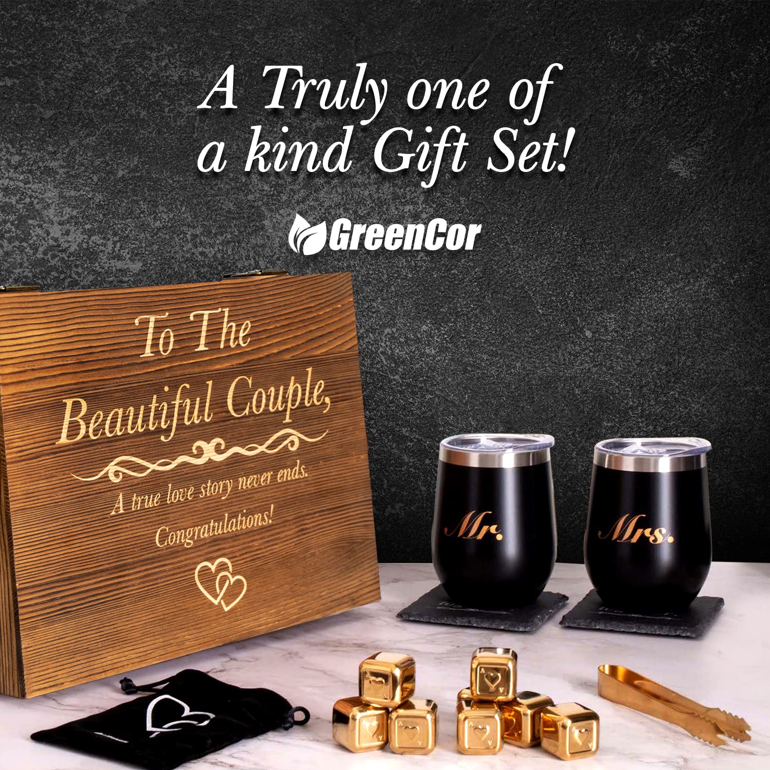 GreenCor heart-shaped wine opener and stopper adds a practical romantic touch for celebrations.