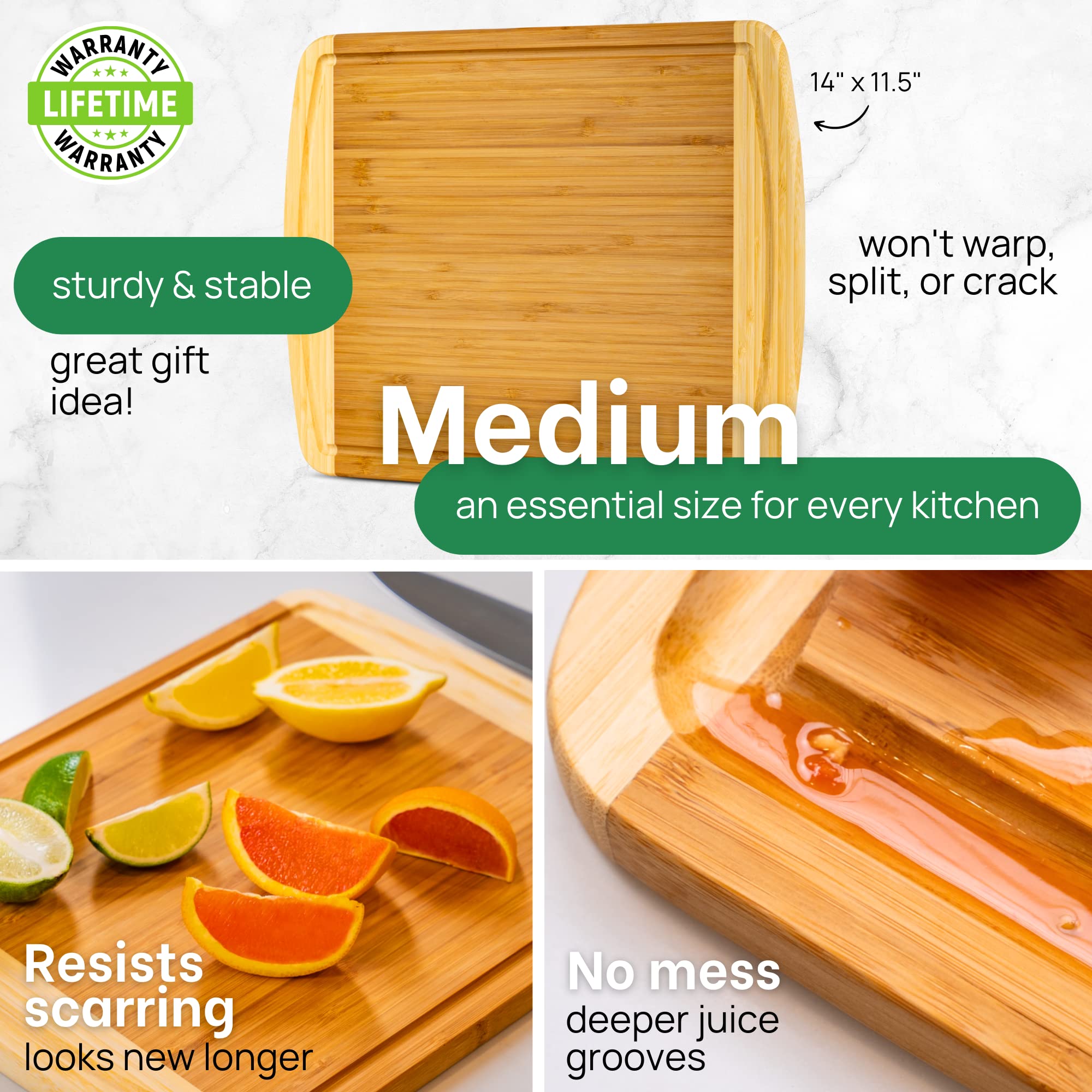 Greener Chef board knife-friendly surface protects blades during chopping
