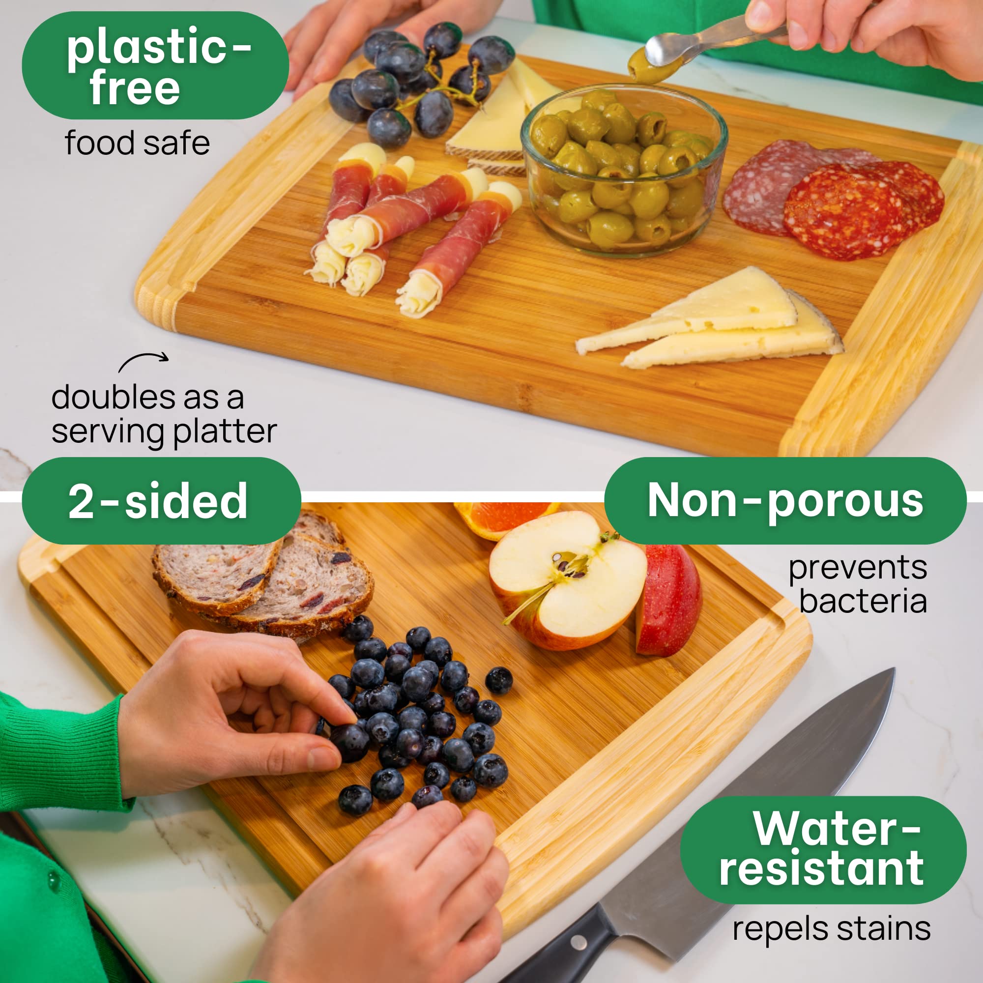 Greener Chef 15-Inch board used for both prep and stylish serving