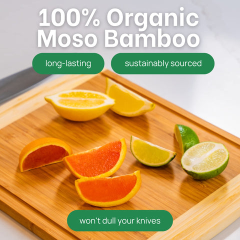 Greener Chef cutting board vertical grain construction enhances durability under daily use
