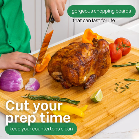 Greener Chef 24-inch bamboo cutting board lightweight yet sturdy for daily use