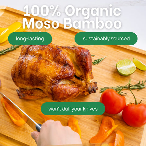 Greener Chef 24-inch bamboo cutting board two-tone surface for stylish chopping