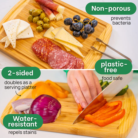 Greener Chef lightweight bamboo board designed for easy handling in the kitchen