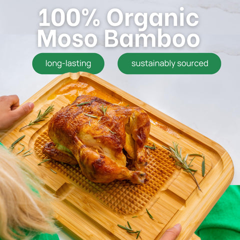 Greener Chef bamboo cutting board in a durable two-tone finish.
