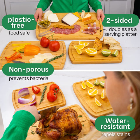 Greener Chef charcuterie display board showcases cheeses and meats elegantly.