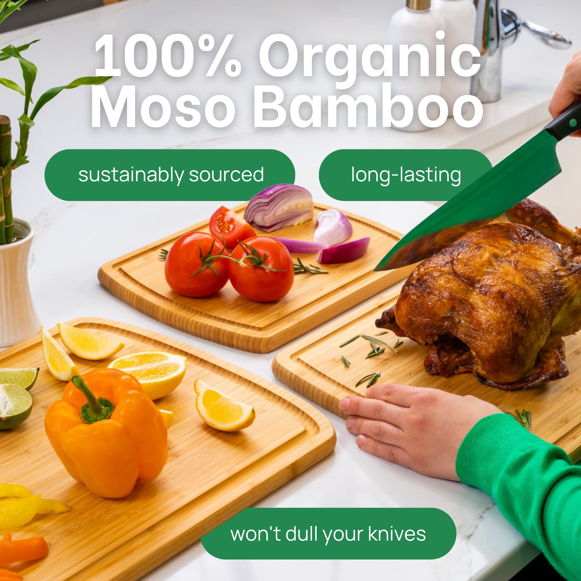 Greener Chef medium cutting board ideal for everyday chopping and sandwiches.