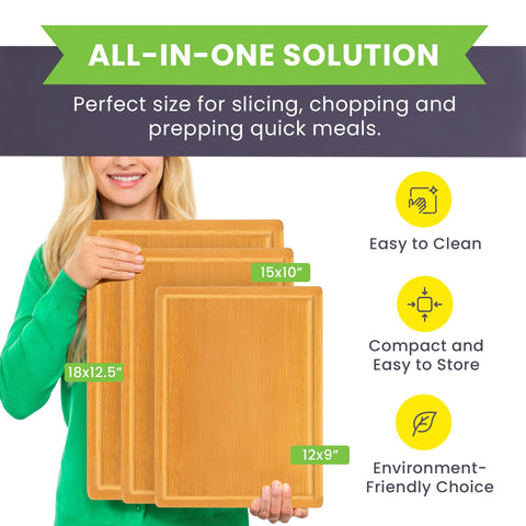 Greener Chef meat carving on XL board with stable surface