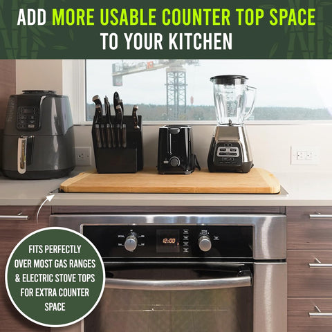 Greener Chef stovetop cover surface helps reclaim counter space during cooking