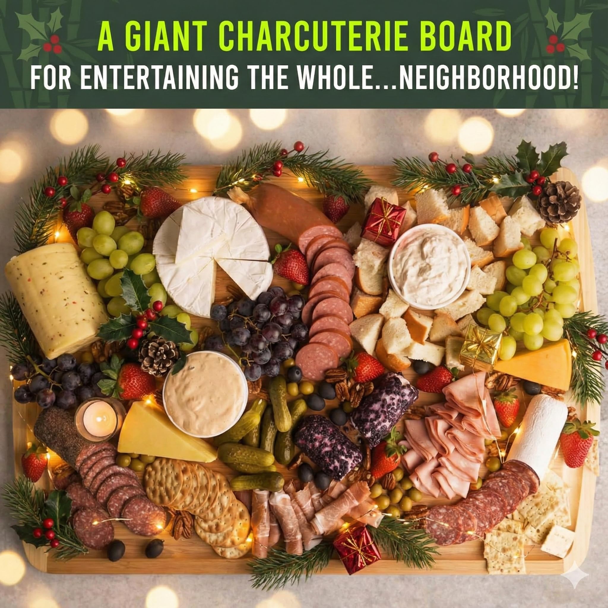 Greener Chef wood butcher block designed for carving roasts and holiday meals.